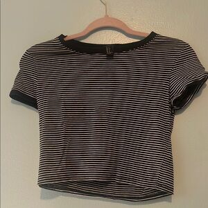 Forever 21 Brown and Black Crop Tee